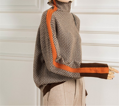 Marviennee | Herringbone Luxe Turtleneck