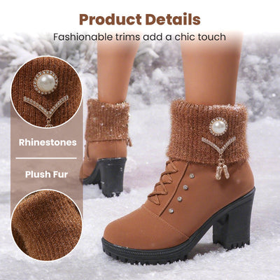 Marvielleenor | Warm Thick Heel Boots