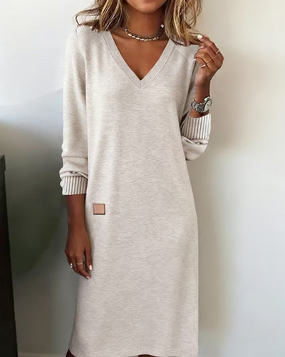 Velirayae | Stylish V-Neck Sweater Dress