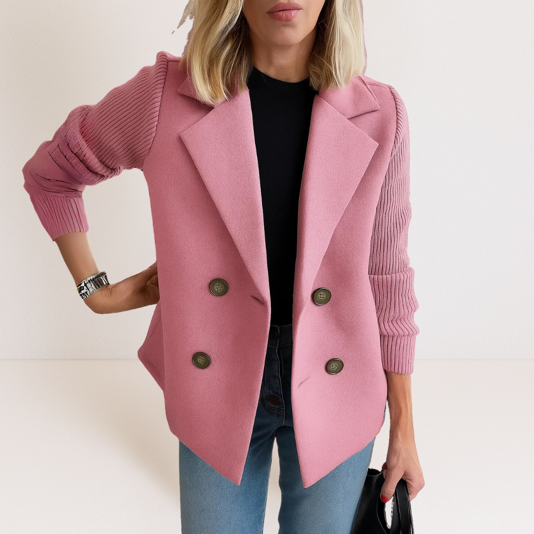 Feyrinna | Elegant Knit-sleeve Jacket