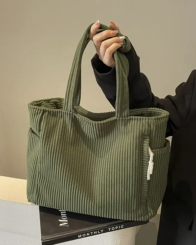 Ravena | Ribbed tote bag with drawstring