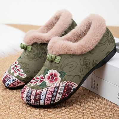 Averiellea | Floral Embroidered Warm Shoes
