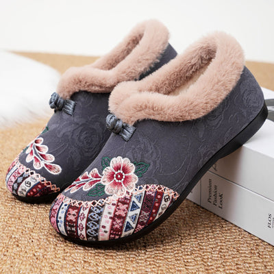 Averiellea | Floral Embroidered Warm Shoes