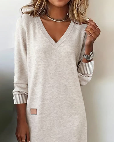 Velirayae | Stylish V-Neck Sweater Dress