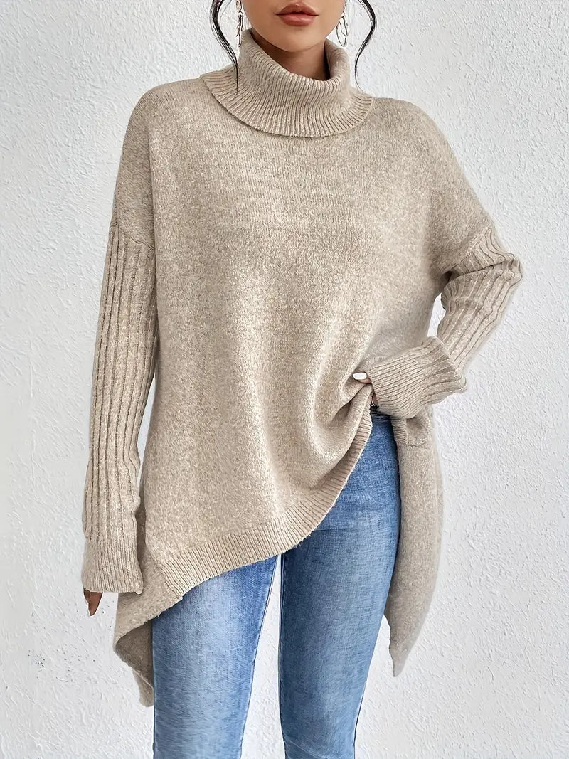 Elarisse | Long-sleeve High-collar Sweater