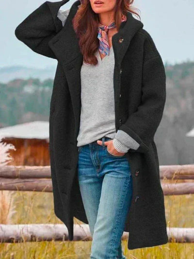 Veliannea | Long Button-up Teddy Coat