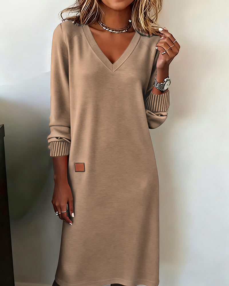 Velirayae | Stylish V-Neck Sweater Dress