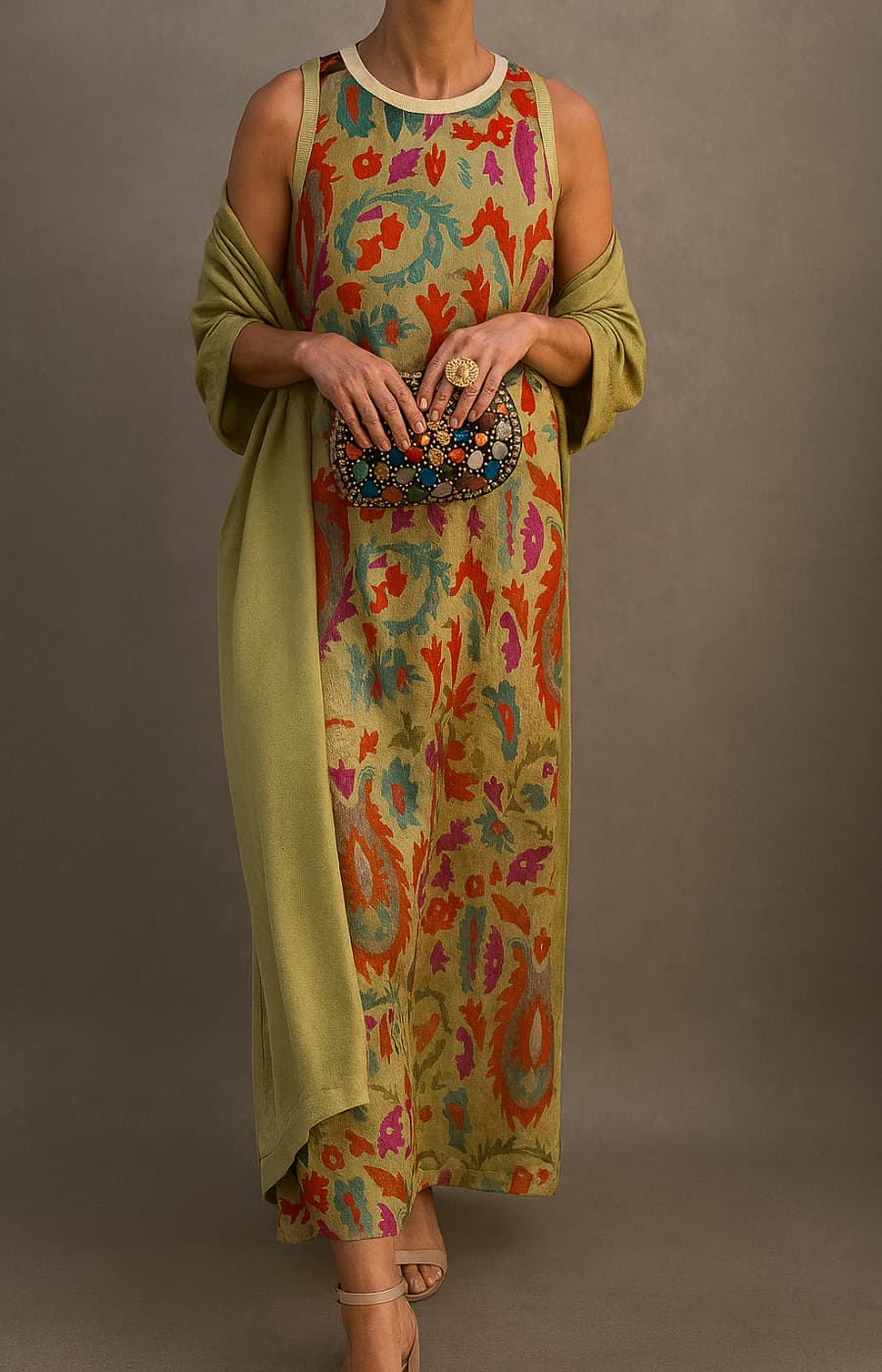 Corvalisse | Elegant maxi dress with matching stole