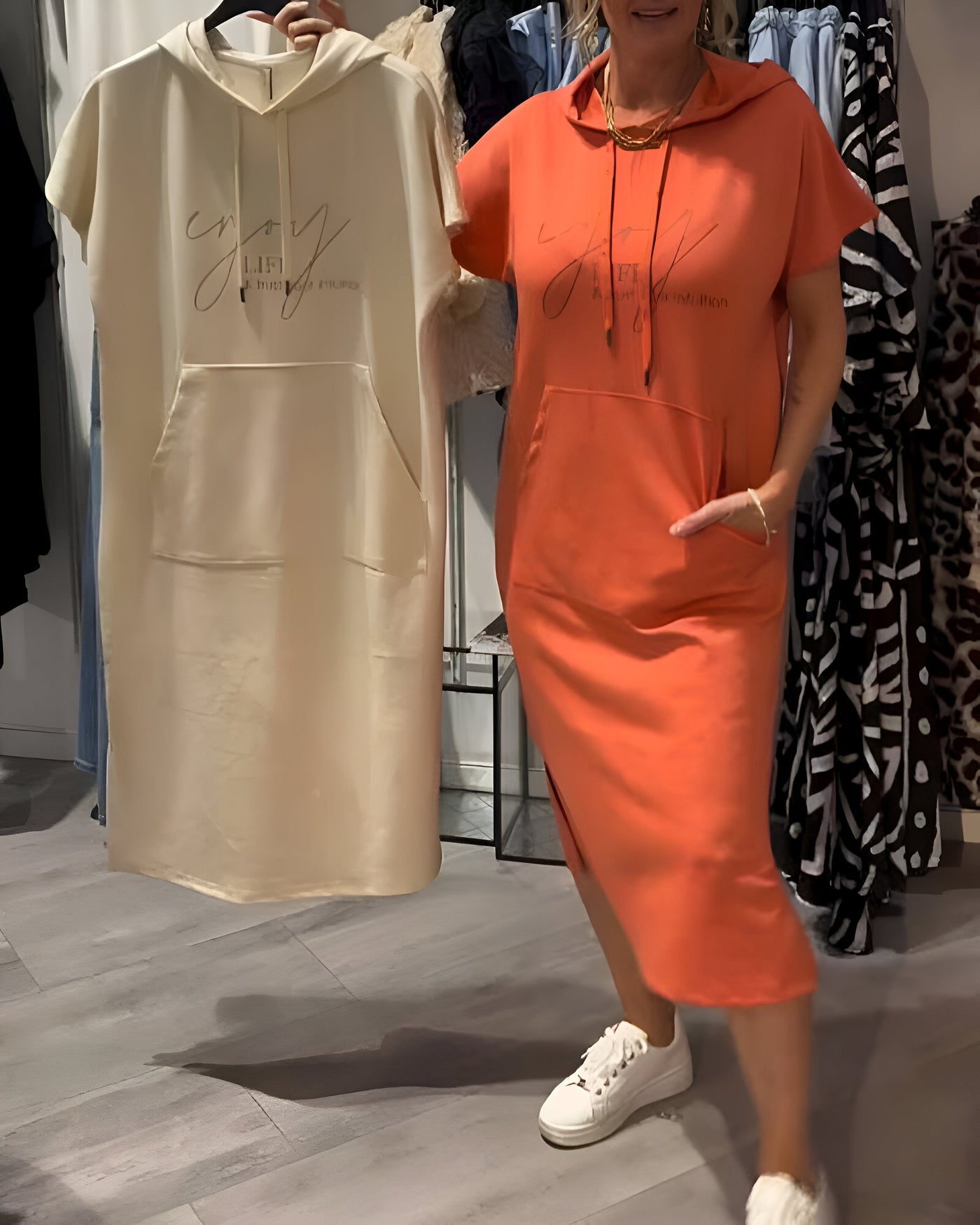Loravine | Hooded Casual Dress