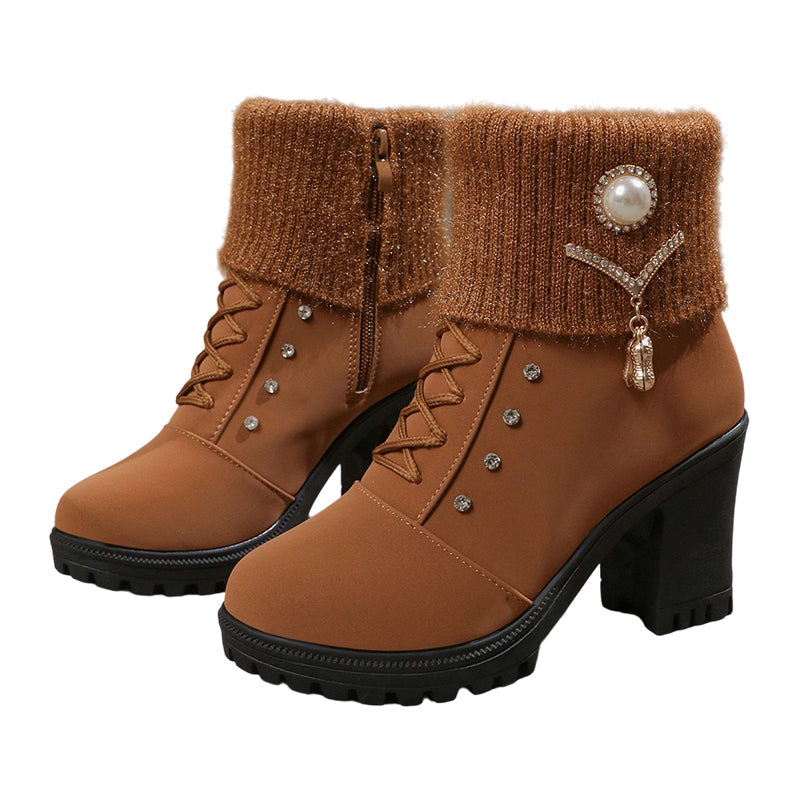 Marvielleenor | Warm Thick Heel Boots