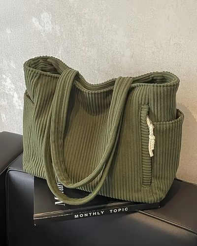 Ravena | Ribbed tote bag with drawstring