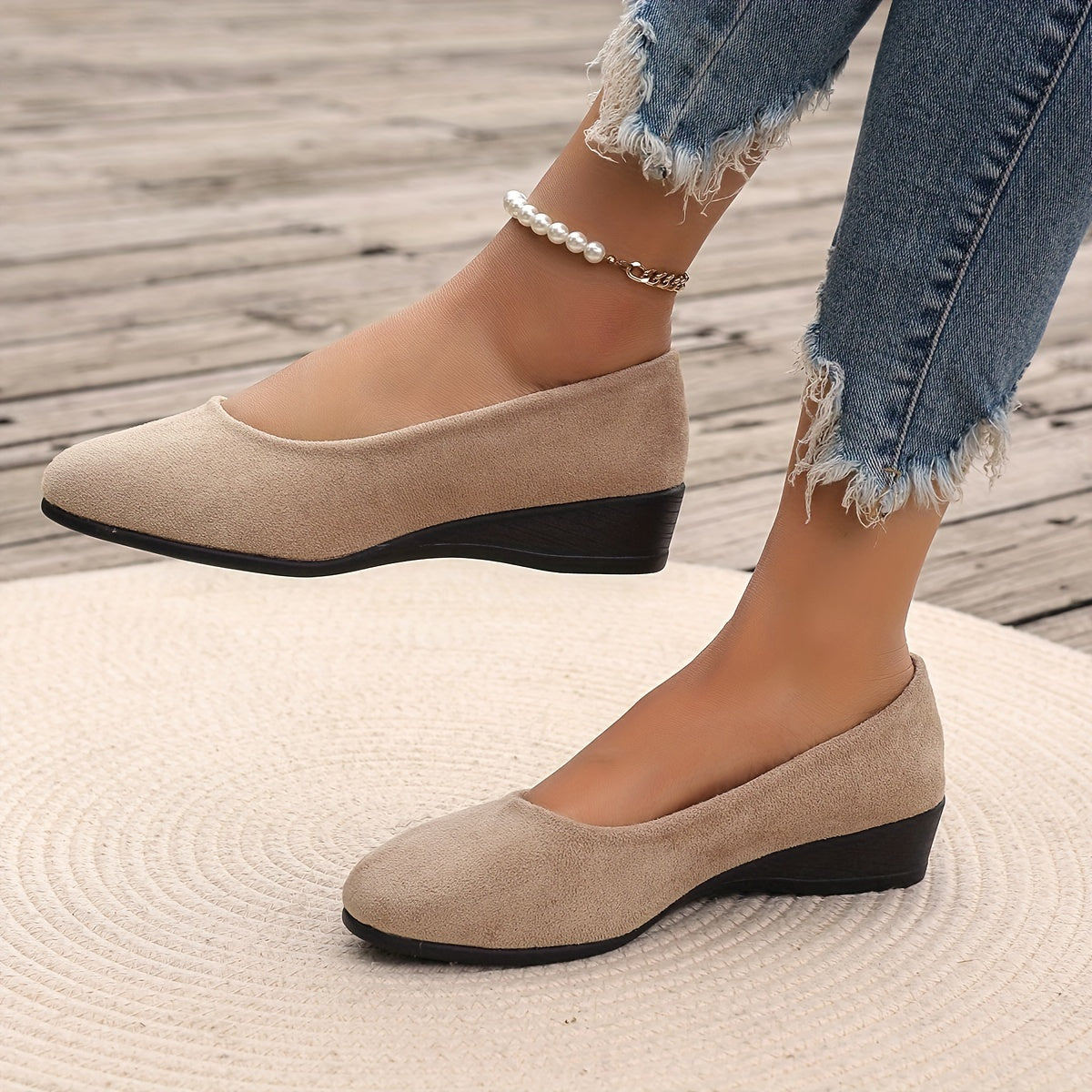Aurenellea | Comfortable Wedge Ballerinas