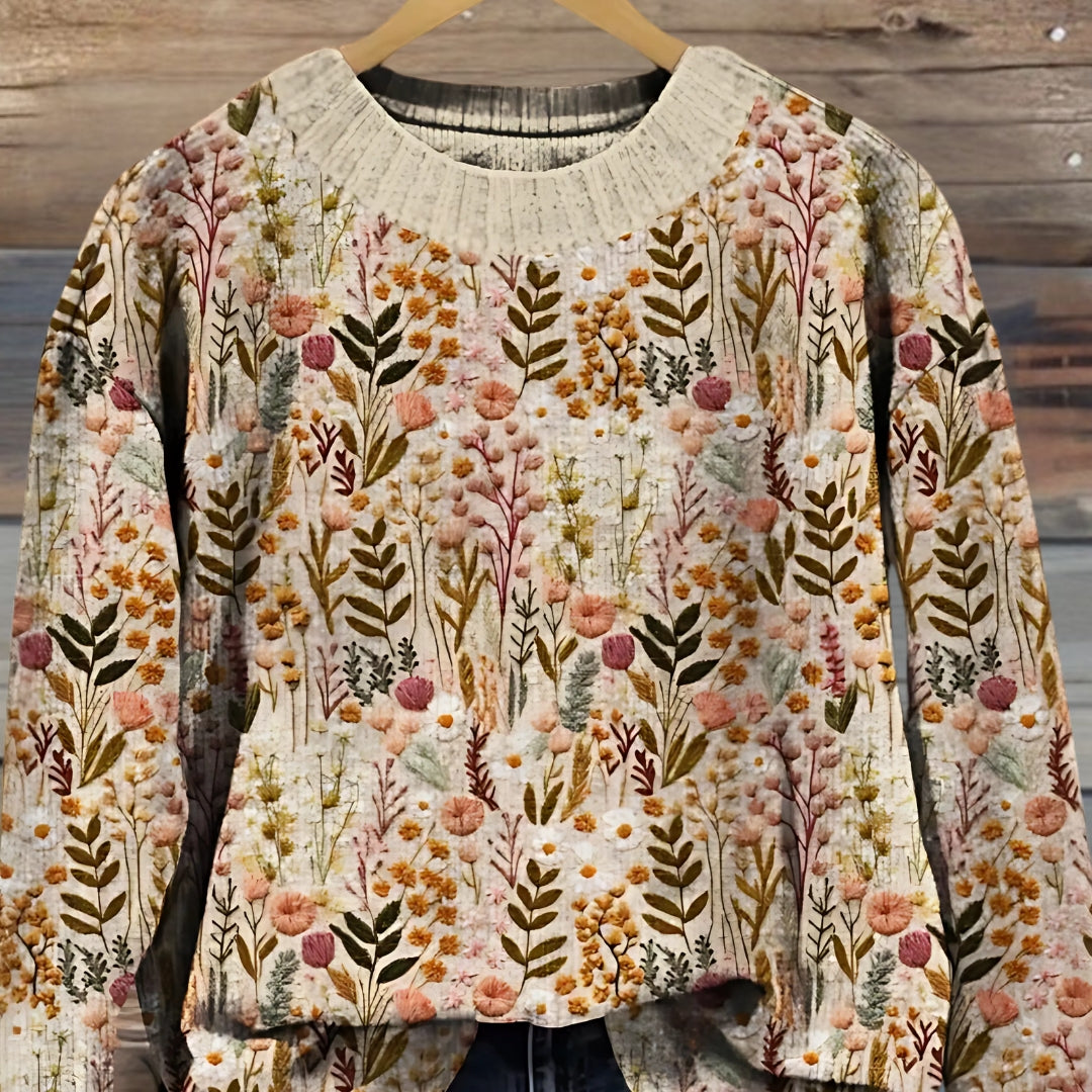 Elvarine | Comfortable Floral Sweater