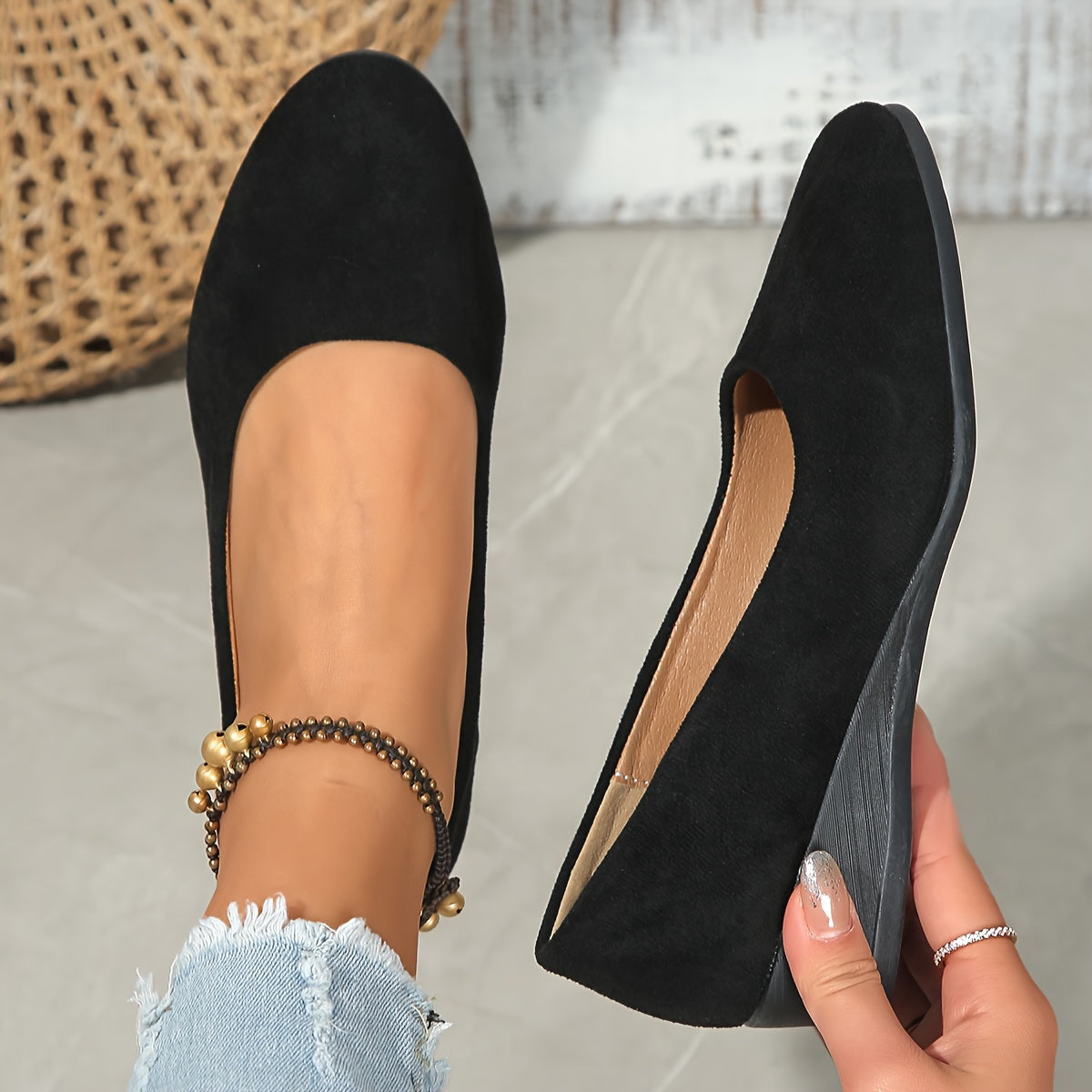 Aurenellea | Comfortable Wedge Ballerinas