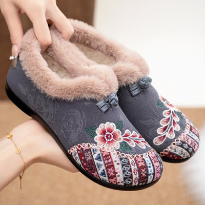 Averiellea | Floral Embroidered Warm Shoes