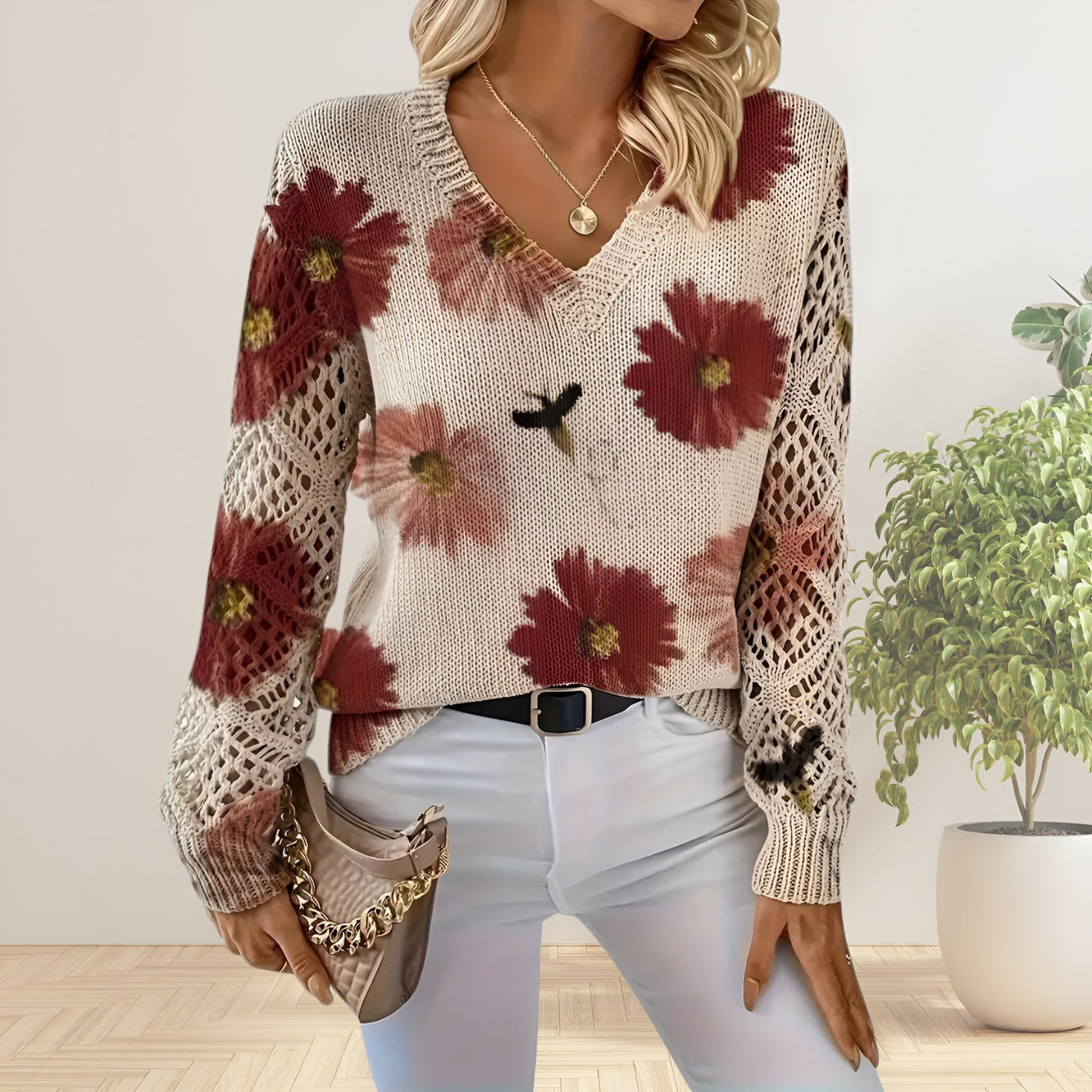 Selviannea | Elegant Floral Sweater