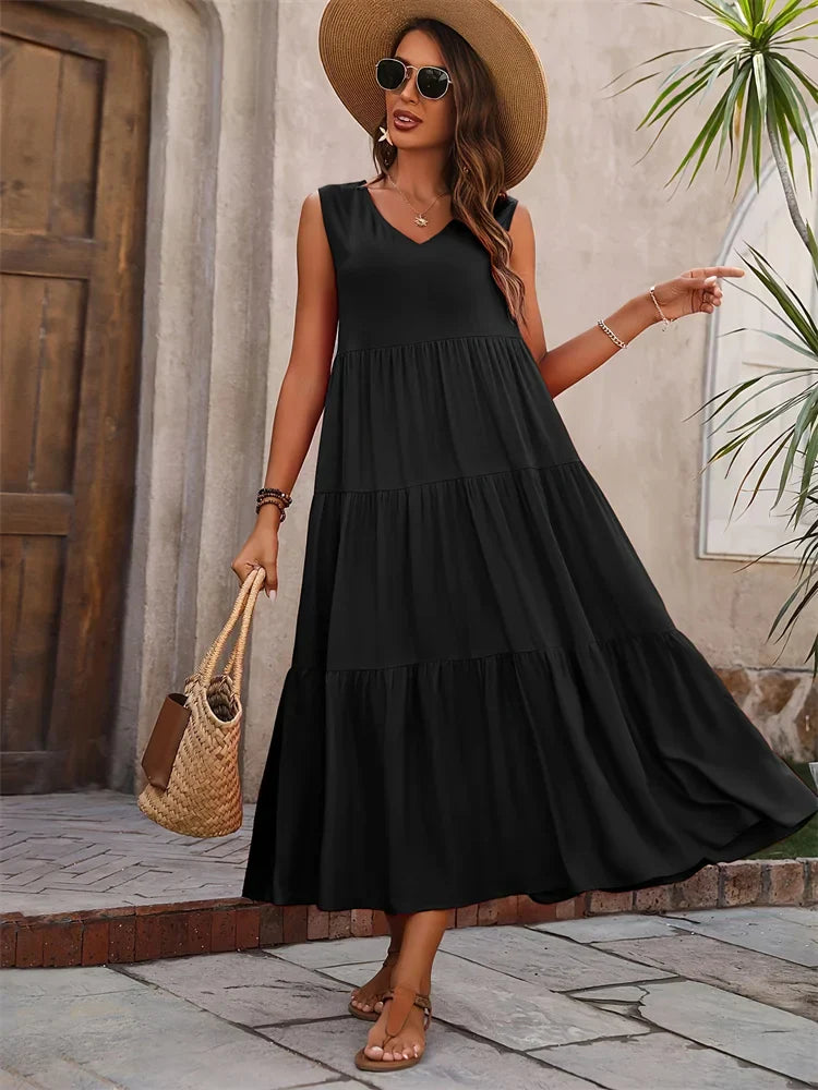 Selviera | Flared Summer Maxi Dress