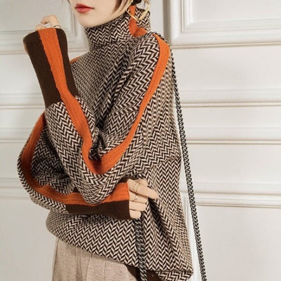 Marviennee | Herringbone Luxe Turtleneck