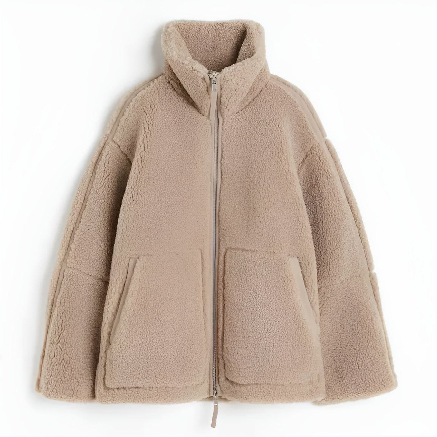 Lorivelle | Soft Teddy Coat With Stand Collar