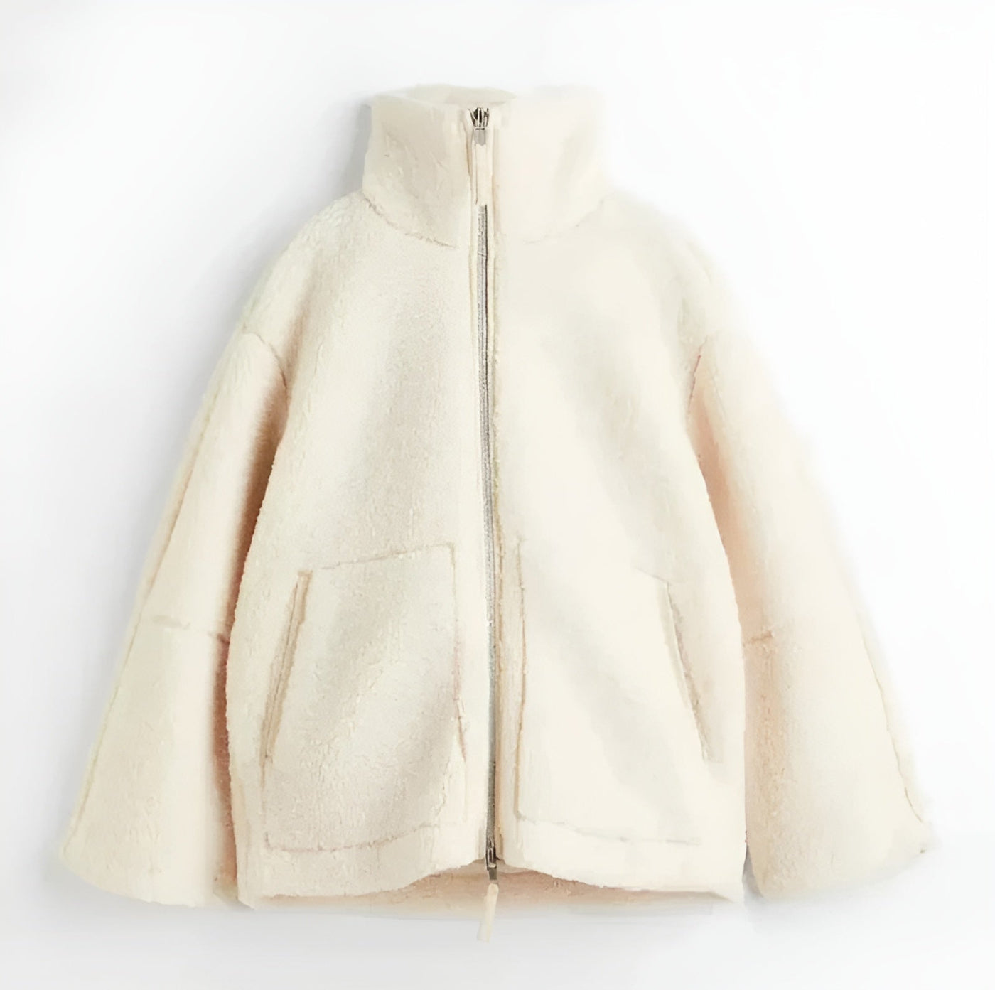 Lorivelle | Soft Teddy Coat With Stand Collar