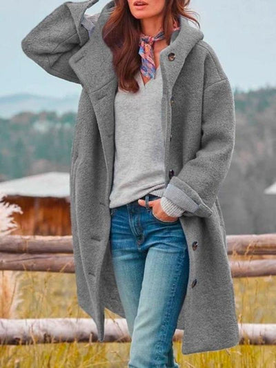 Veliannea | Long Button-up Teddy Coat