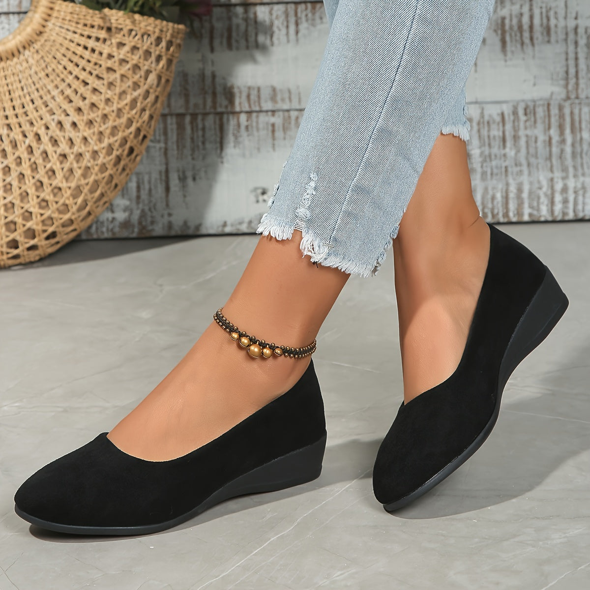 Aurenellea | Comfortable Wedge Ballerinas