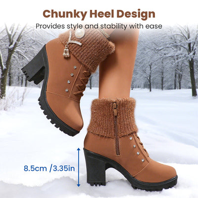 Marvielleenor | Warm Thick Heel Boots