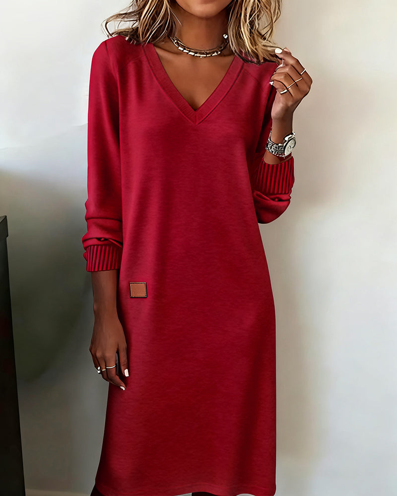 Velirayae | Stylish V-Neck Sweater Dress
