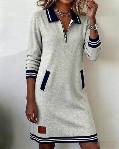 Melviera | Long-sleeve Zip Dress