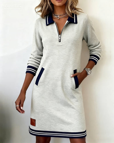Melviera | Long-sleeve Zip Dress