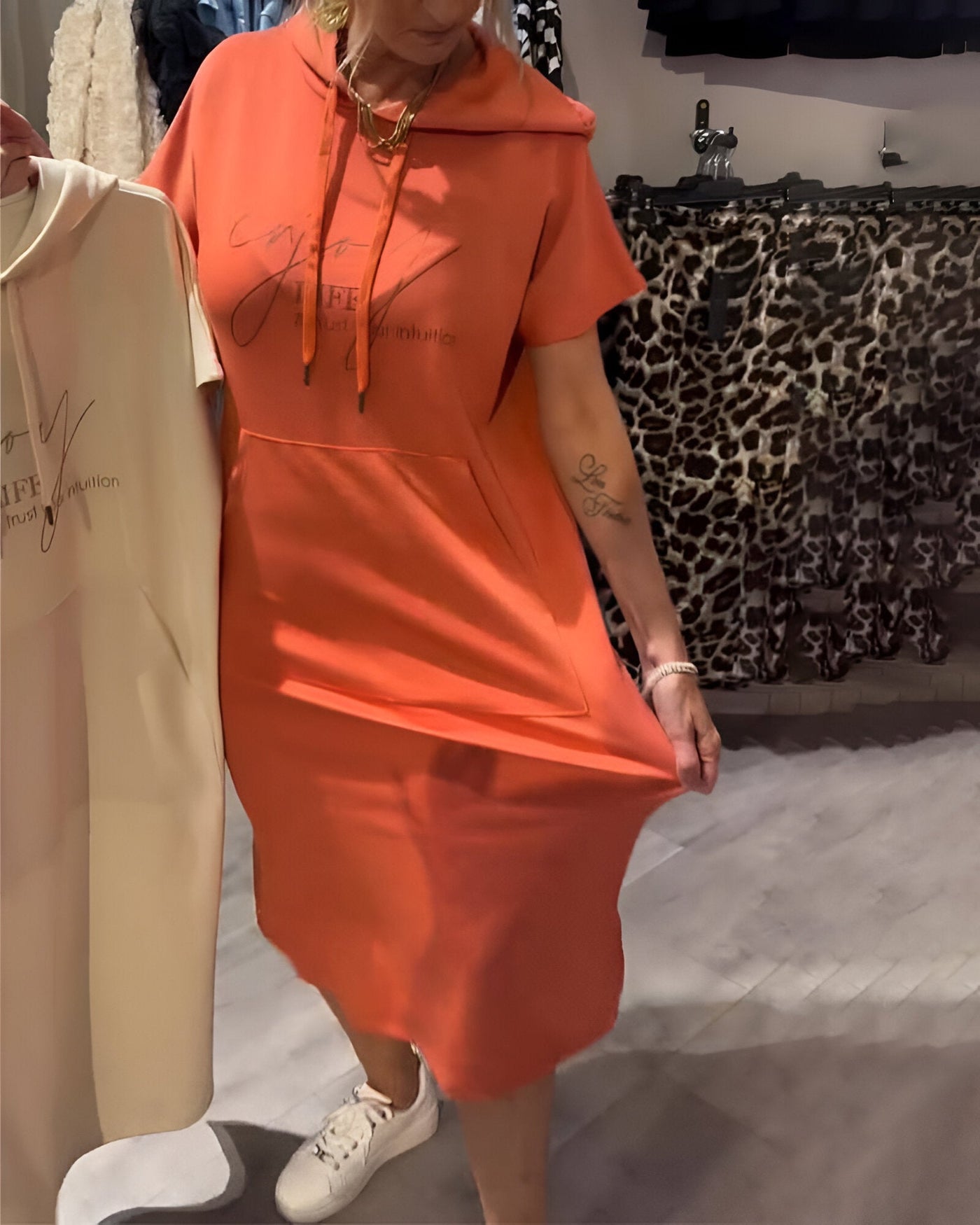 Loravine | Hooded Casual Dress