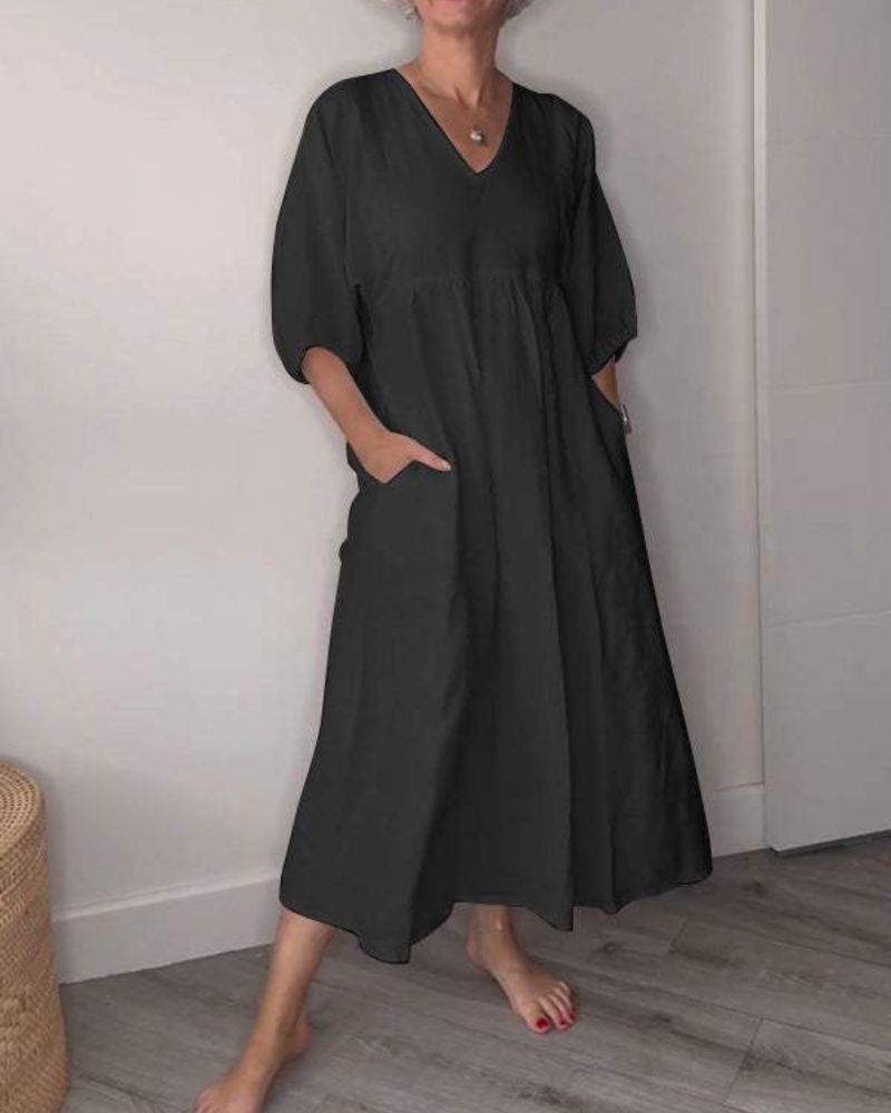 Corvalyn | Elegant V-neck Maxi
