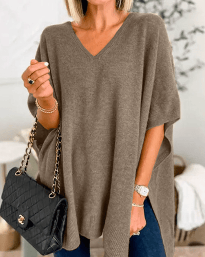 Lorienne | V-neck Poncho Sweater