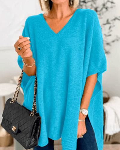Lorienne | V-neck Poncho Sweater