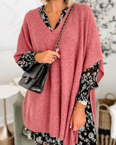 Lorienne | V-neck Poncho Sweater