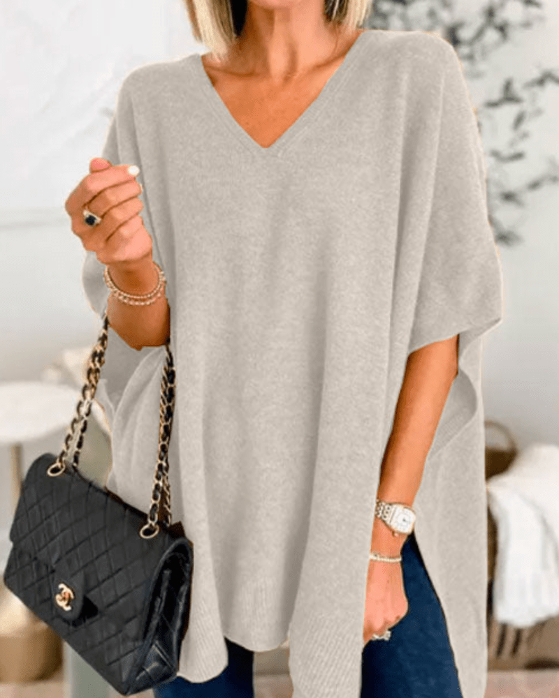 Lorienne | V-neck Poncho Sweater