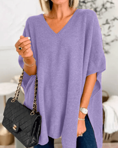 Lorienne | V-neck Poncho Sweater
