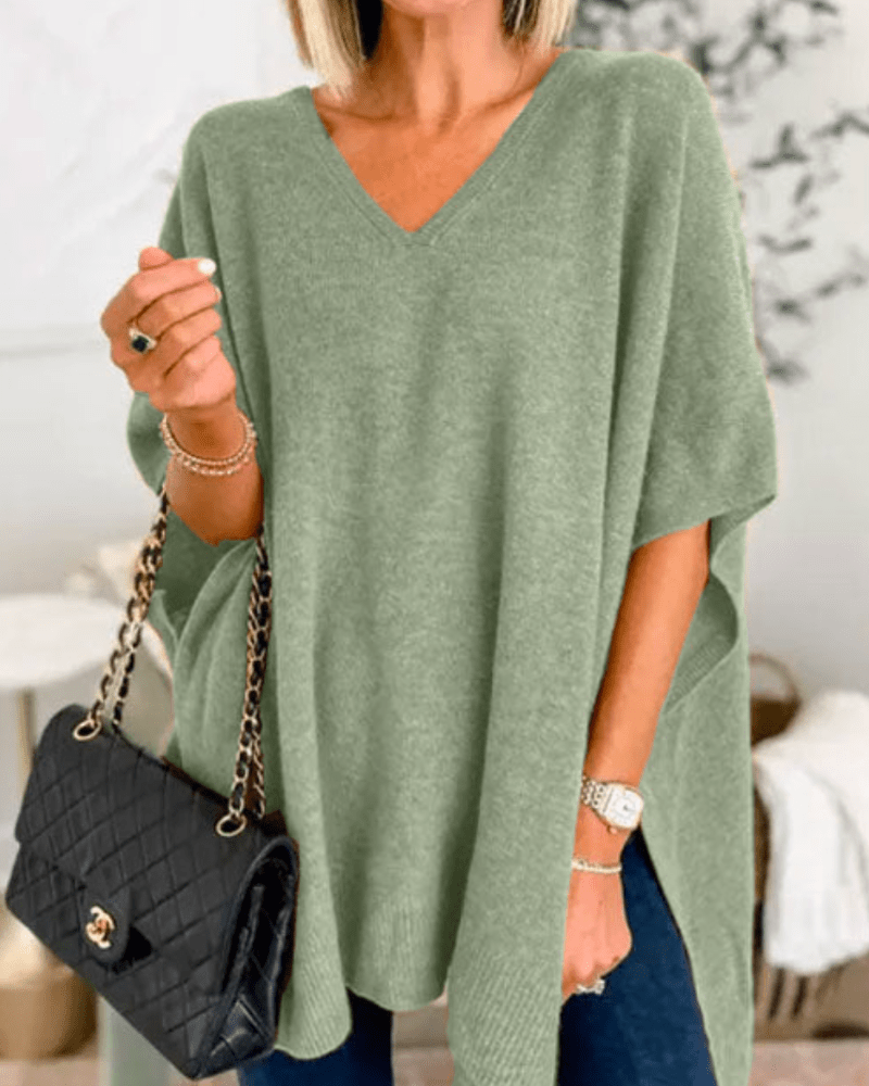 Lorienne | V-neck Poncho Sweater