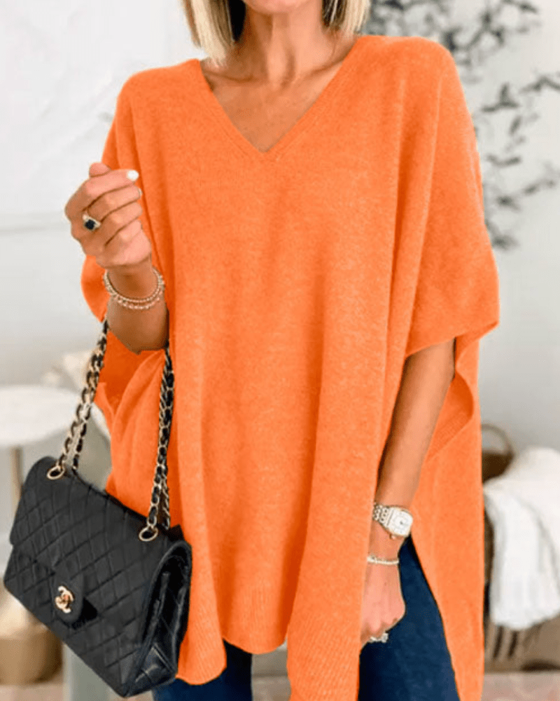 Lorienne | V-neck Poncho Sweater