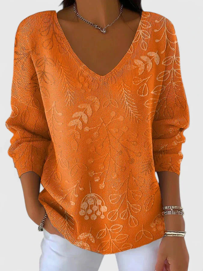 Aurenissea | Leaf-pattern Knit Sweater