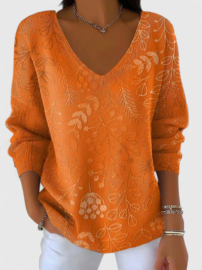 Aurenissea | Leaf-pattern Knit Sweater
